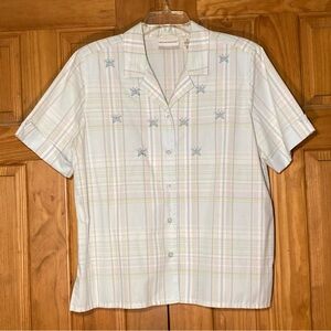EUC Vintage Alfred Dunner Petite Embroidered Top Blouse Size 14P